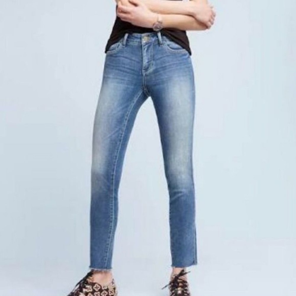 Anthro Pilcro & Letterpress Stet Skinny Jeans With Raw Hem